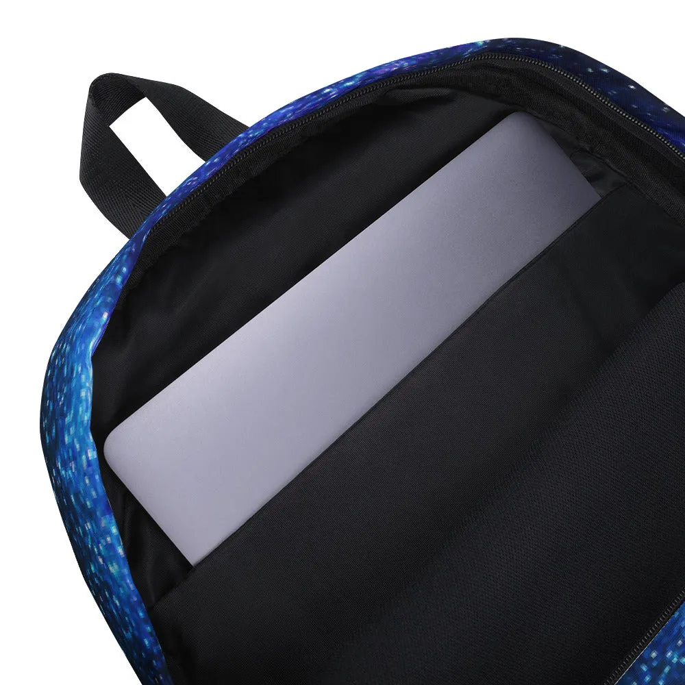 Space Galaxy Backpack, Blue Purple Premium Water Resistant Premium Bag- Made in USA