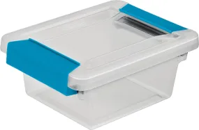 Sterilite 19698606 Clip Box, Plastic, Blue Aquarium/Clear, 6-5/8 in L, 5 in W, 2-3/4 in H :EA: QUANTITY: 6