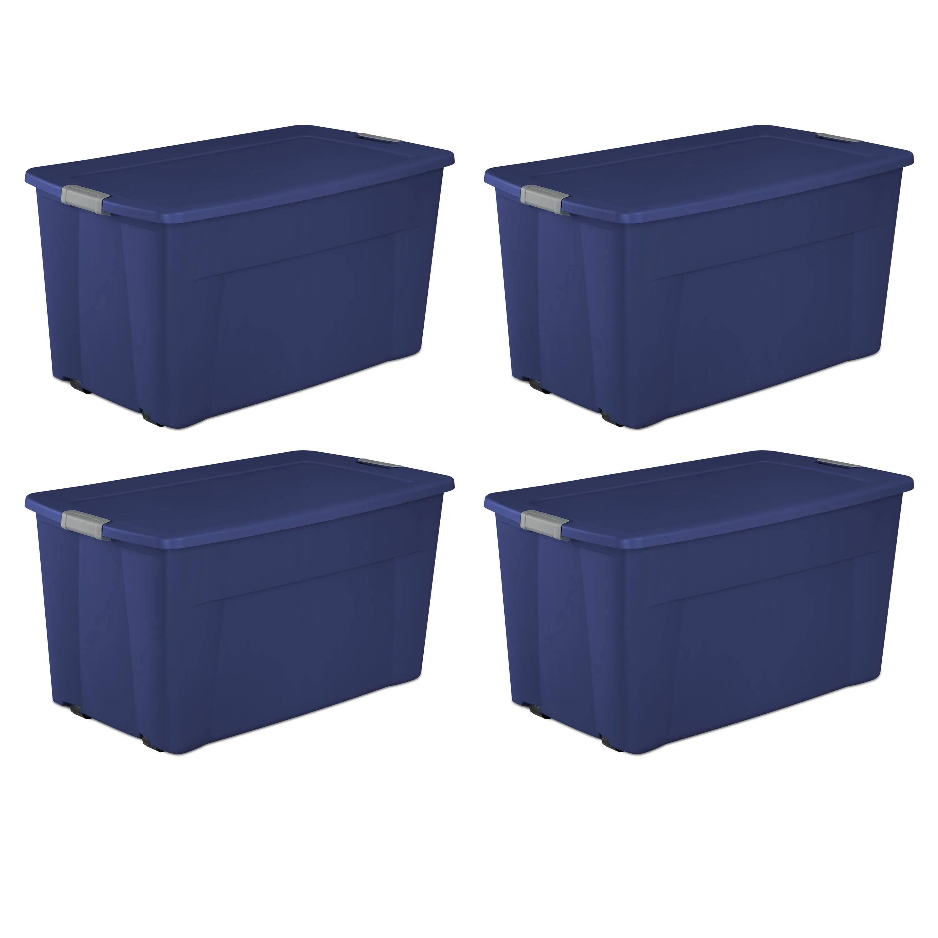 Sterilite 45 Gallon Wheeled Latch Tote Plastic, Stadium Blue