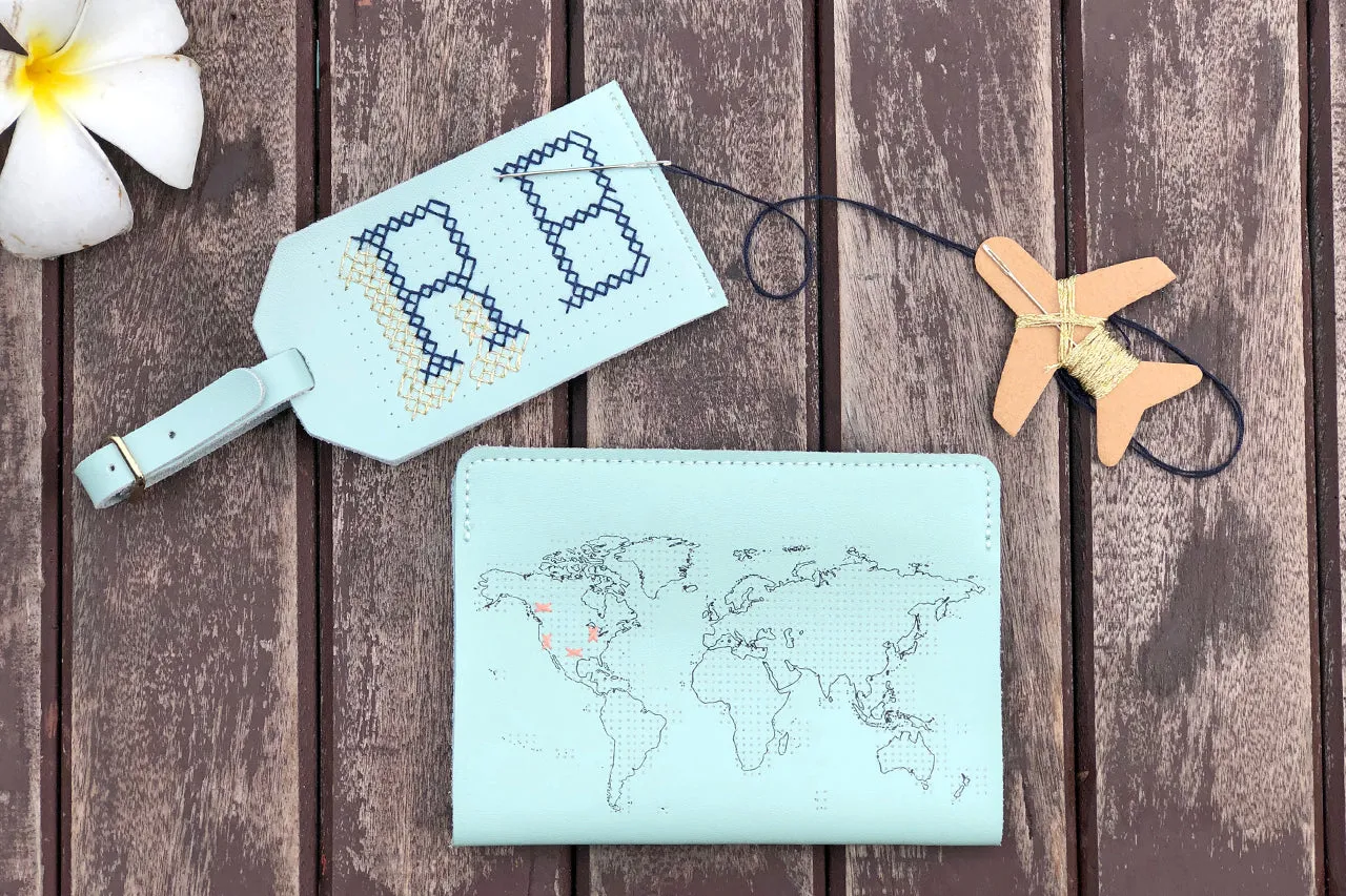 Stitch Luggage Tag - Mint