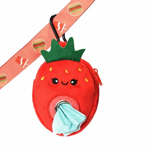 strawberry poop bag holder