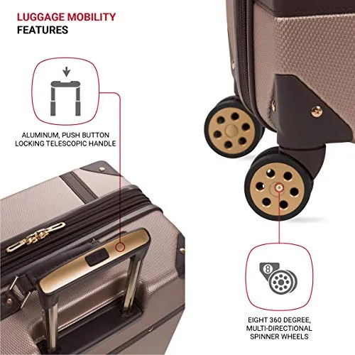 SwissGear 7739 Hardside Luggage Trunk with Spinner Wheels, Blush
