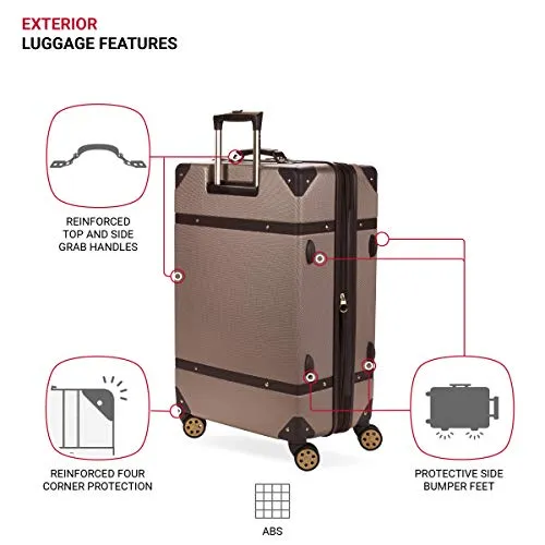 SwissGear 7739 Hardside Luggage Trunk with Spinner Wheels, Blush