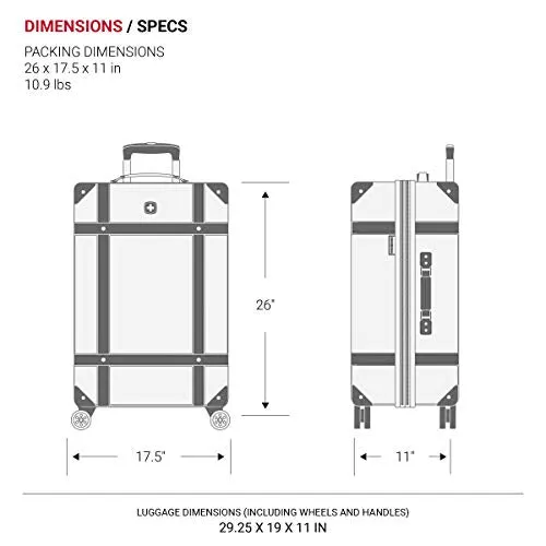 SwissGear 7739 Hardside Luggage Trunk with Spinner Wheels, Blush
