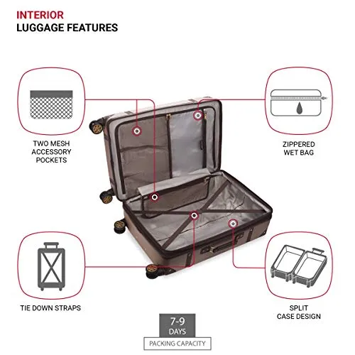 SwissGear 7739 Hardside Luggage Trunk with Spinner Wheels, Blush