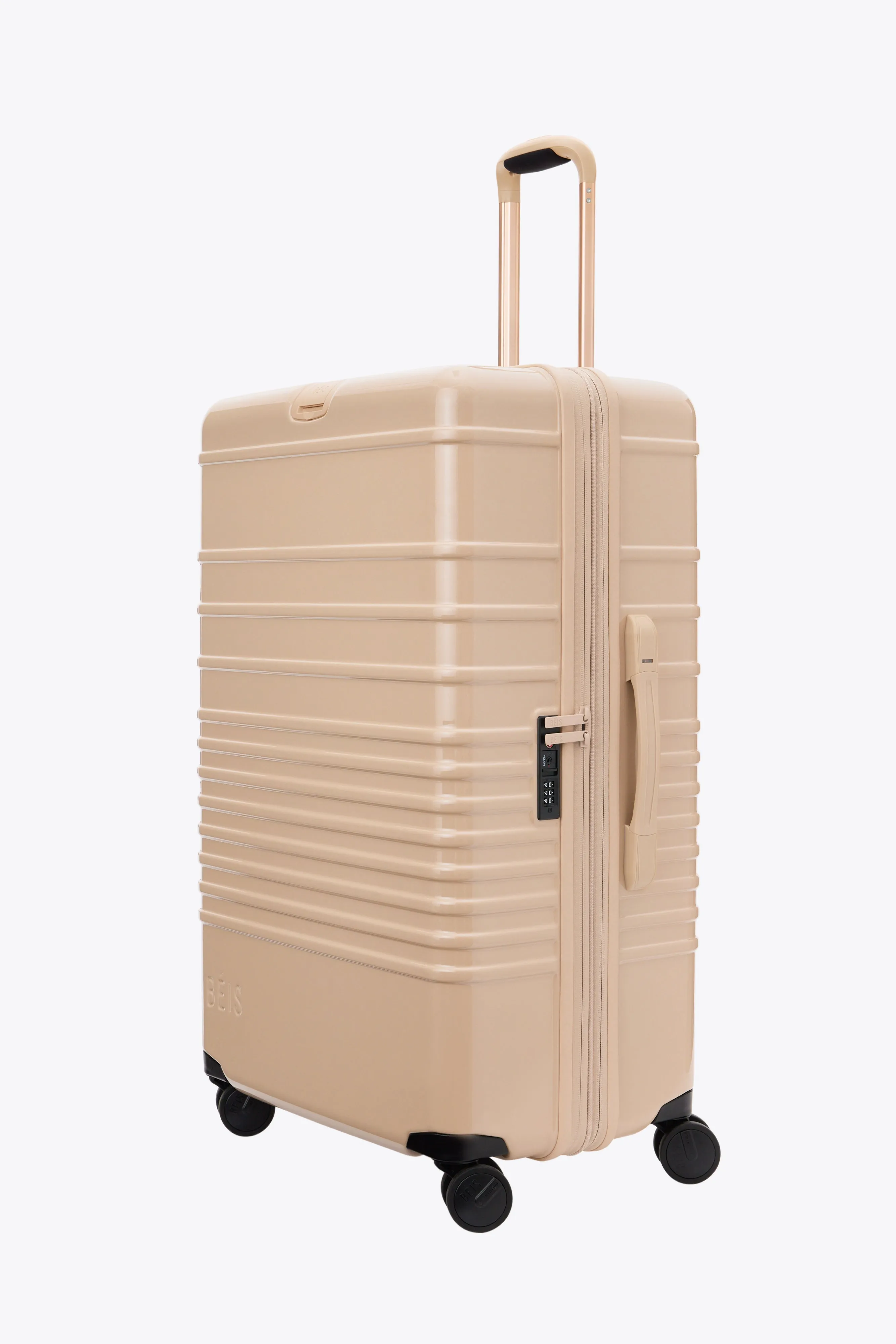 The Large Check-In Roller in Glossy Beige