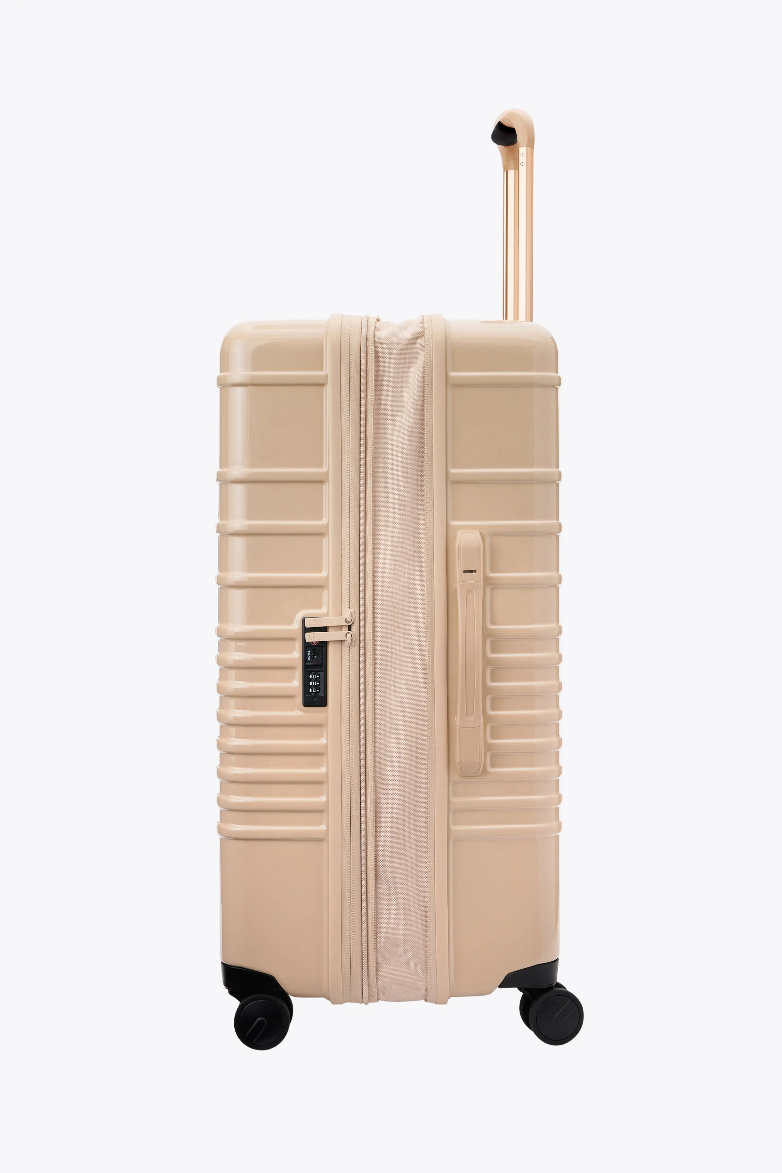 The Large Check-In Roller in Glossy Beige