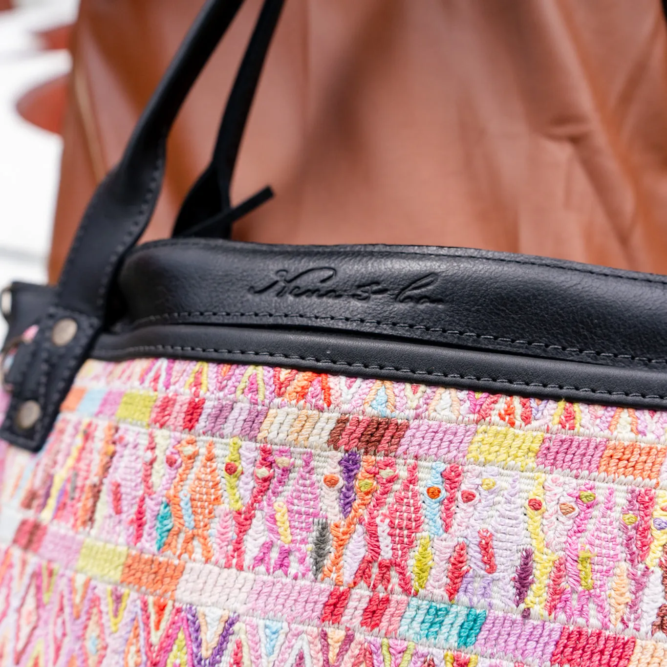 THE MEDIUM PERFECT BAG - OOAK HUIPIL - BLACK - NO. 12694