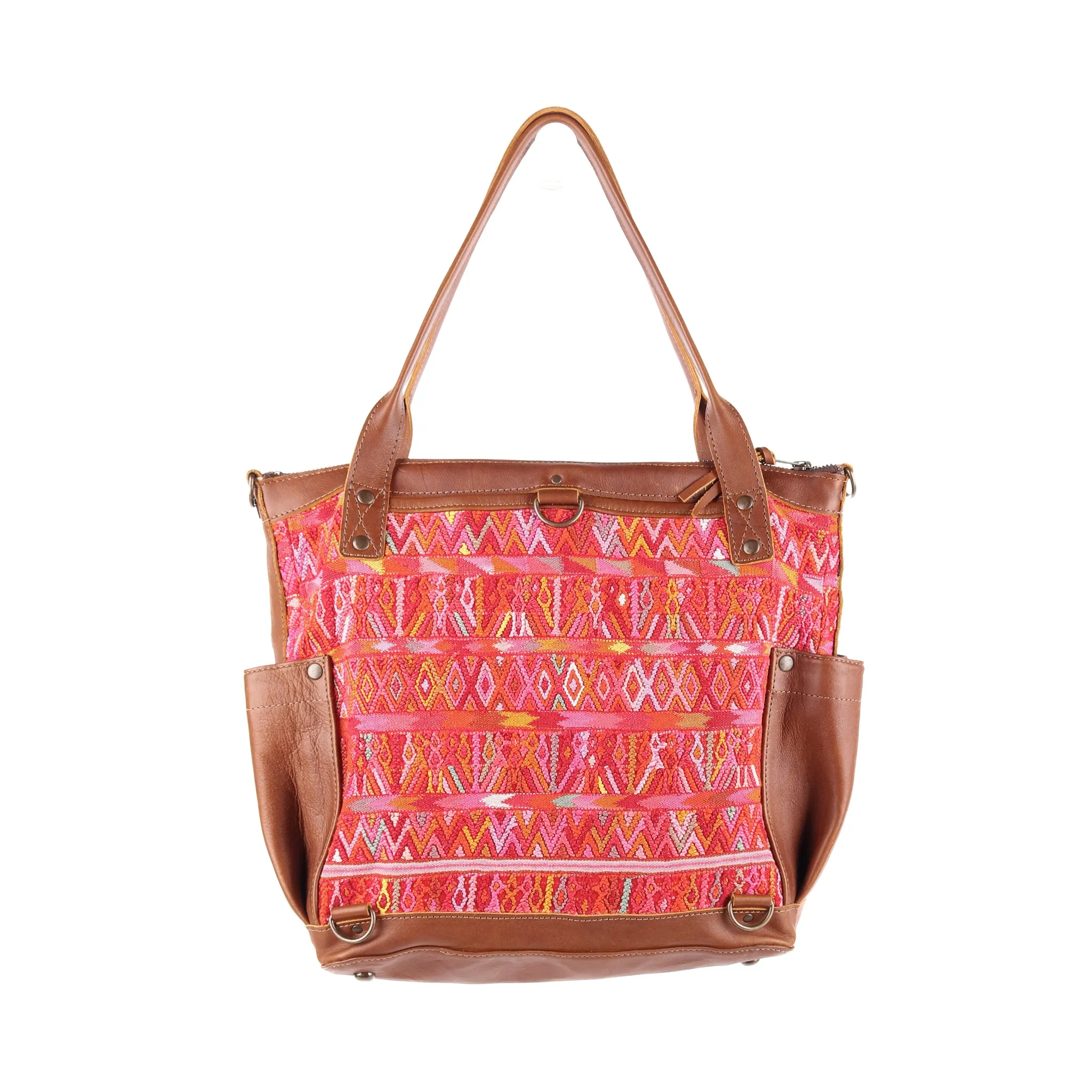 THE MEDIUM PERFECT BAG - OOAK HUIPIL - CAFE - NO. 12721