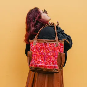 THE MEDIUM PERFECT BAG - OOAK HUIPIL - CAFE - NO. 12721