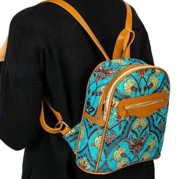 Turquoise Turkish tribal Travel backpack