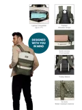 Uppercase Vegan Leather 14" Laptop Backpack Water Repellent College Bag 17L