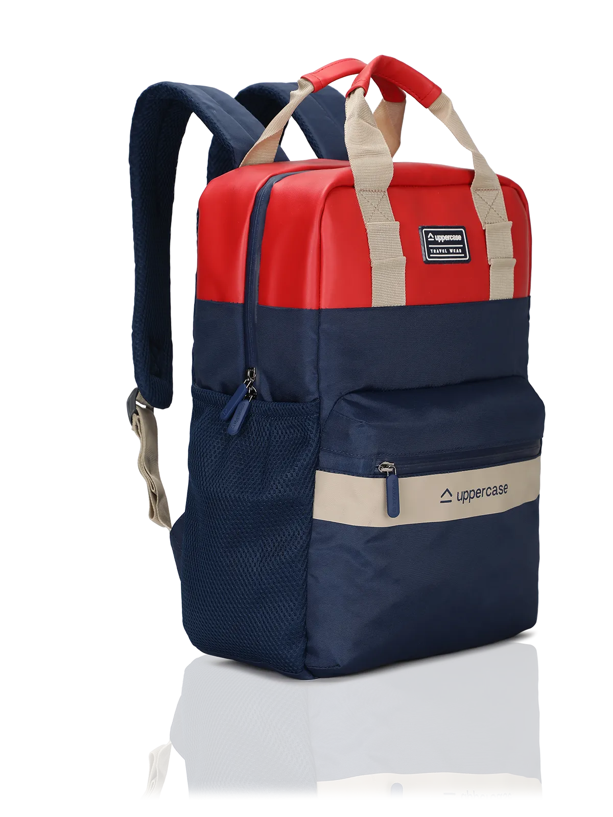 Uppercase Vegan Leather 14" Laptop Backpack Water Repellent College Bag 17L
