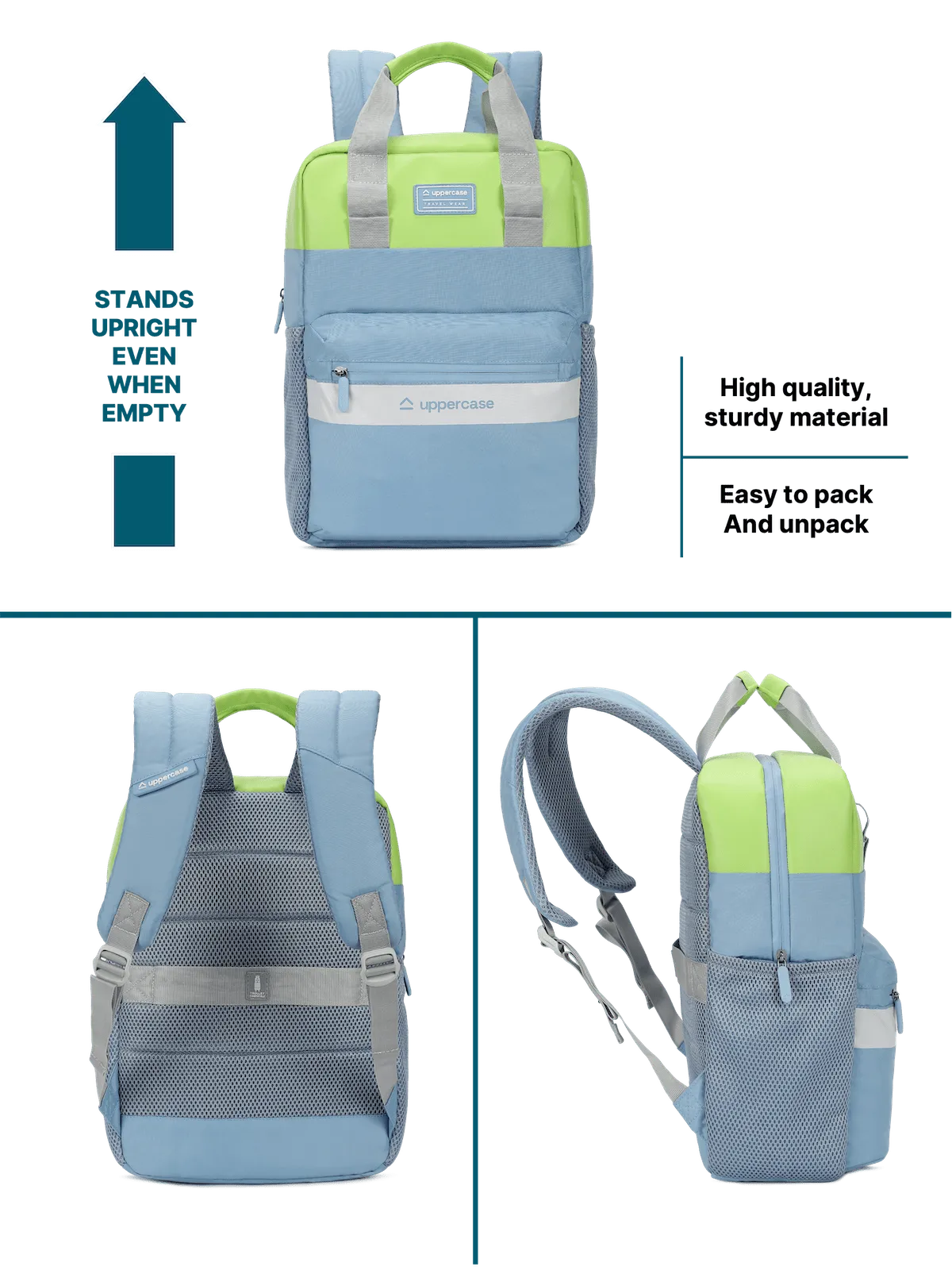Uppercase Vegan Leather 14" Laptop Backpack Water Repellent College Bag 17L
