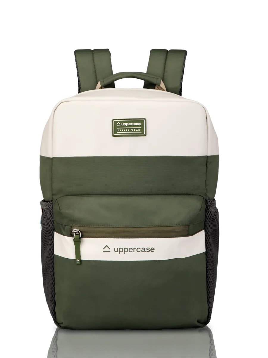 Uppercase Vegan Leather 14" Laptop Backpack Water Repellent College Bag 17L