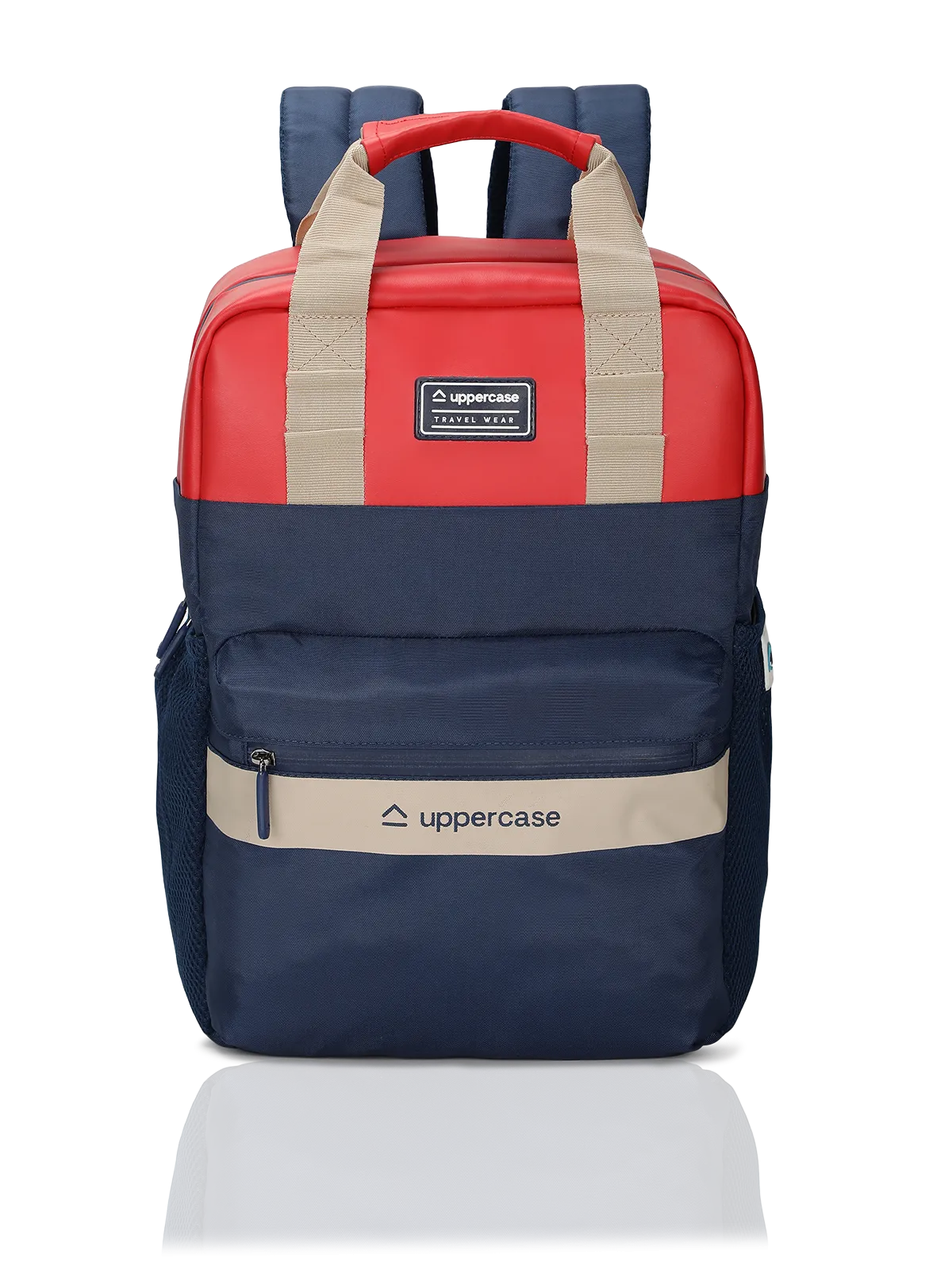 Uppercase Vegan Leather 14" Laptop Backpack Water Repellent College Bag 17L