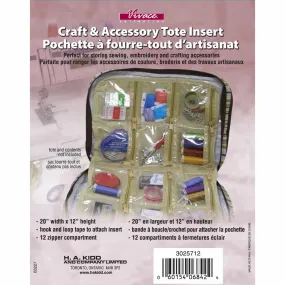 VIVACE Craft Tote Inserts 12 Pockets Beige - 30 x 51cm (12″ x 20″)