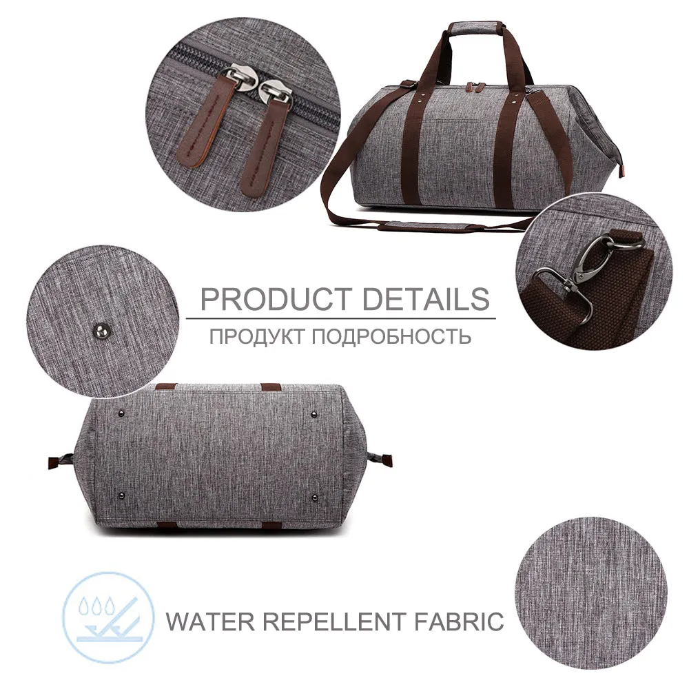 Waterproof Large Capacity Business Travel Duffle Bags - Black,Brown,Gray,ArmyGreen,Dark blue