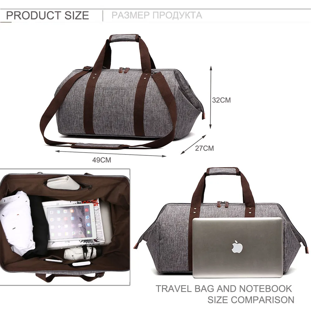 Waterproof Large Capacity Business Travel Duffle Bags - Black,Brown,Gray,ArmyGreen,Dark blue