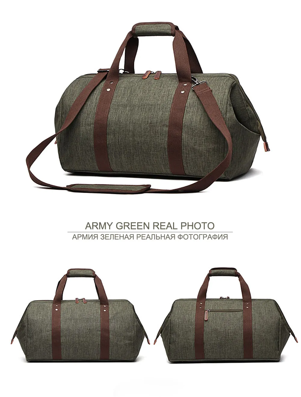 Waterproof Large Capacity Business Travel Duffle Bags - Black,Brown,Gray,ArmyGreen,Dark blue
