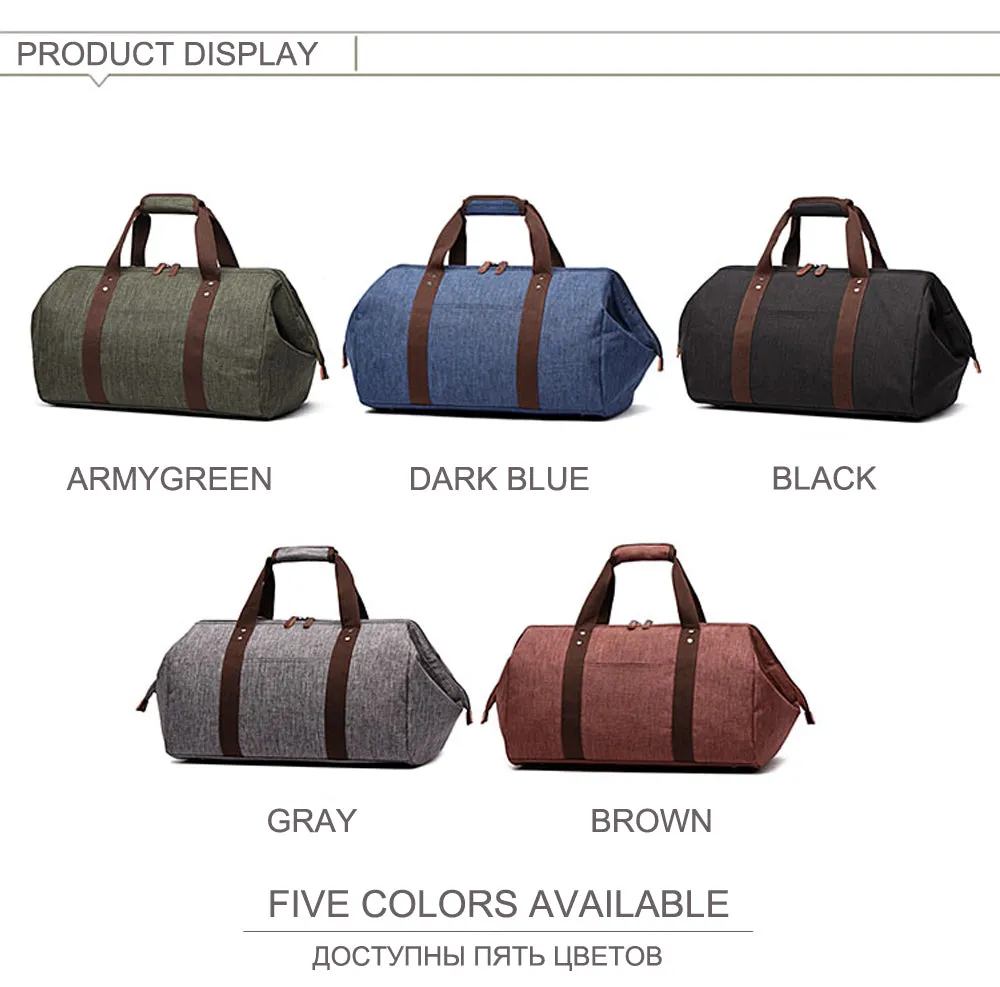 Waterproof Large Capacity Business Travel Duffle Bags - Black,Brown,Gray,ArmyGreen,Dark blue