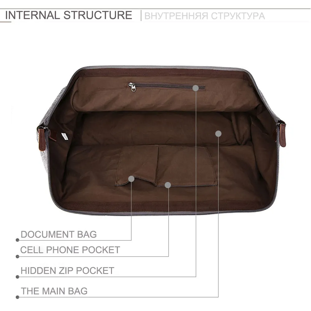 Waterproof Large Capacity Business Travel Duffle Bags - Black,Brown,Gray,ArmyGreen,Dark blue