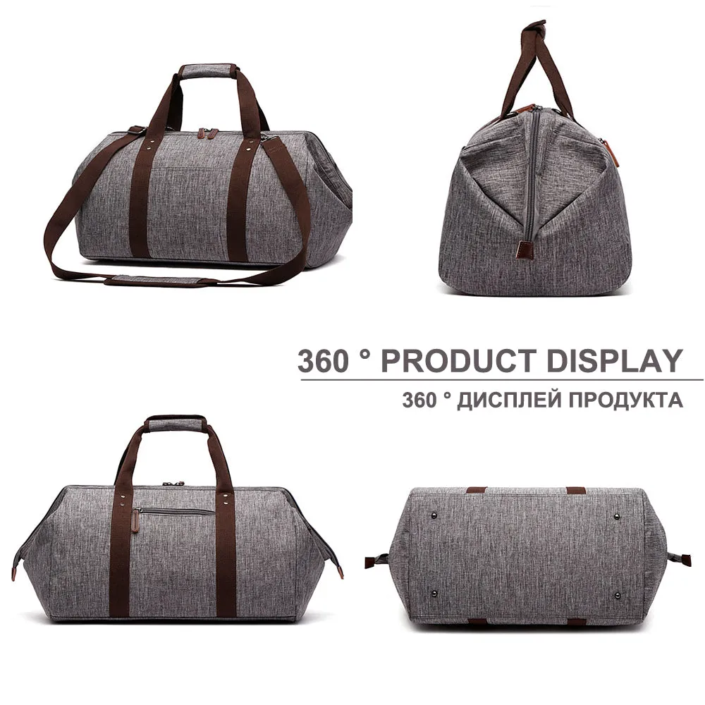 Waterproof Large Capacity Business Travel Duffle Bags - Black,Brown,Gray,ArmyGreen,Dark blue
